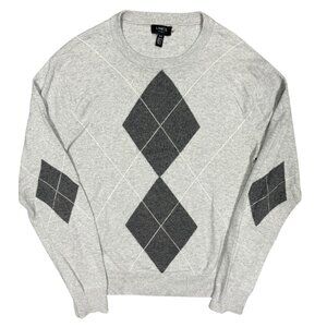 Lincs DC & Co Cotton Wool Blend Knit Sweater Crewneck Diamond Pullover Small